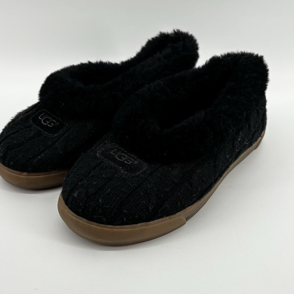 UGG Women's 1871 Black Rylan Slippers Women's Size 7 Leather Sheepskin